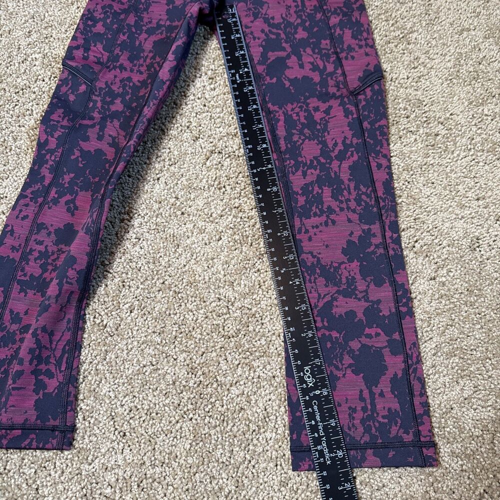 Lululemon Speed Up Crop 21" Splatter Blossom Jacquard Garnet Black Size 2 (read) - Picture 5 of 8